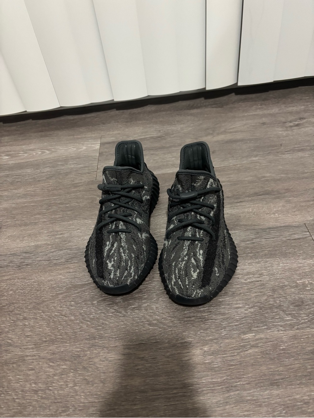 Yeezy Boost 350 V2 Black/Grey Zebra Pattern Sneakers